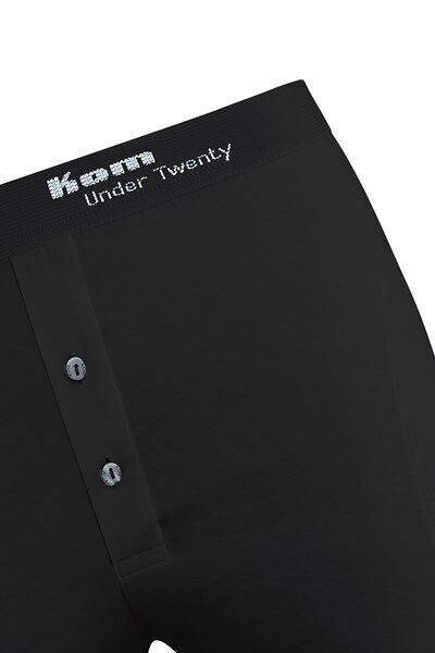 Long 2 li Çift Düğmeli Uzun Erkek Boxer M - siyah