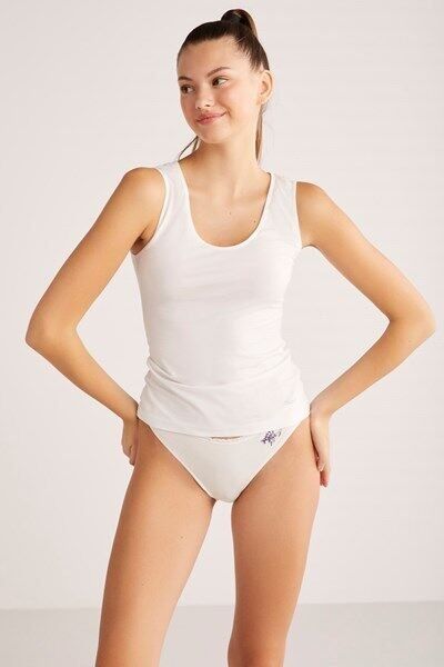Basic Singlet Pamuklu Kalın Askılı Atlet M - beyaz