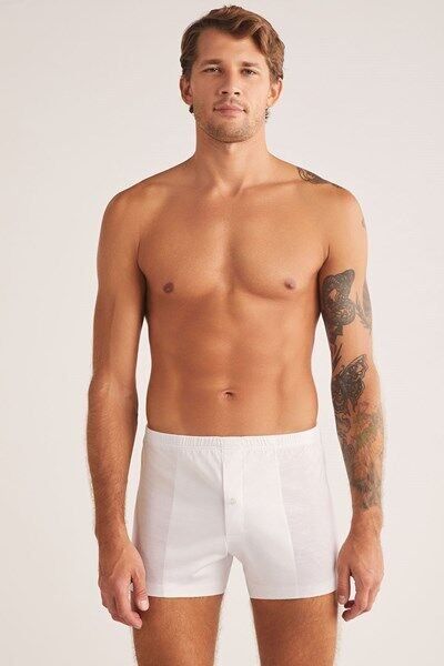 Elite Pamuk Merserize Erkek Boxer XL - beyaz