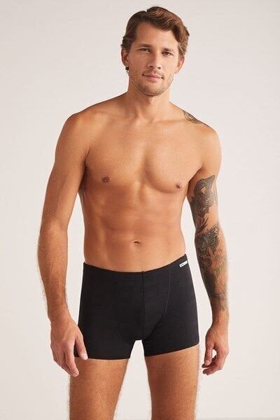 Andrea Modal Jakar Desenli Erkek Boxer S - siyah