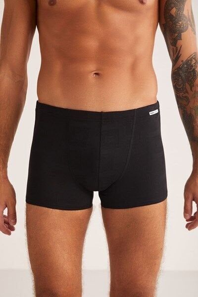 Andrea Modal Jakar Desenli Erkek Boxer L - siyah