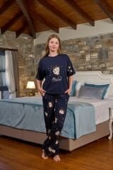 Kısa Kol Baskı Detay Kadın Pijama Takımı