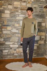 Uzun Kol Nakış Detay Erkek Pijama Takımı