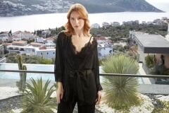 Şifon Sabahlıklı 3'lü Pijama Takımı