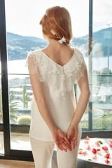 İnci Detay Dantelli Lohusa Pijama Takımı