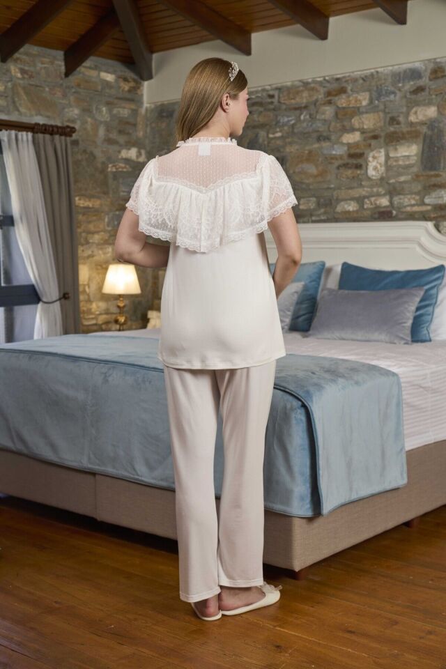 Dantel Detay Lohusa Pijama Takımı 44