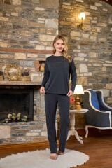 Uzun Kol Taş Baskılı Pijama Takımı