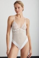 Brides Dantel Detaylı Tüllü Bodysuit