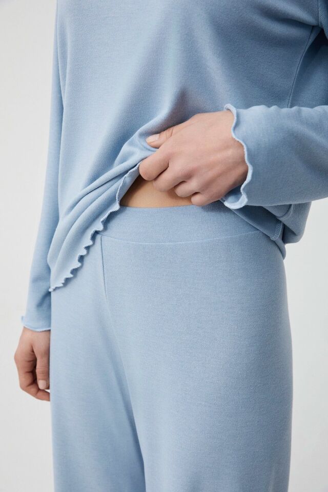Yumuşak dokulu pijama takımı 2XL - açık mavi