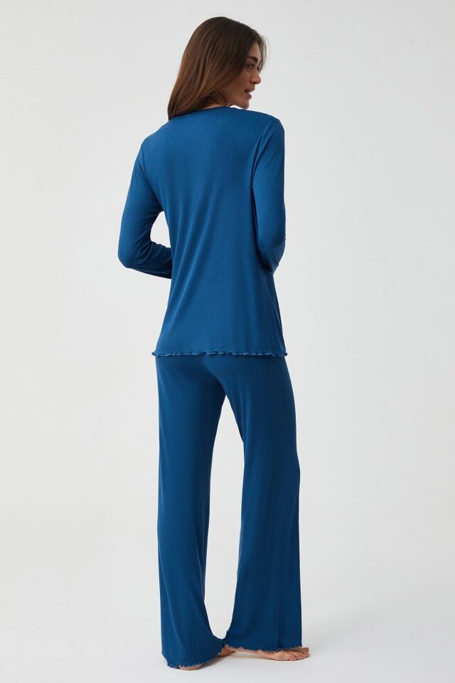 Yumuşak dokulu pijama takımı XL - açık lacivert