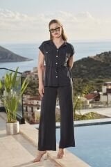 Düşük Kol Önden Düğmeli Spor 2'li Takım