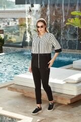 Çizgi Desen Taş Baskılı Spor 2'li Takım