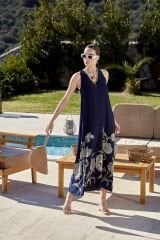 Kolsuz Uzun Desenli Elbise