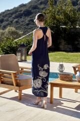 Kolsuz Uzun Desenli Elbise