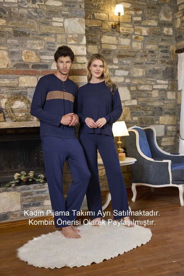 Uzun Kol Erkek Pijama Takımı L - yeşil