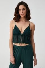 Zümrüt üçlü pijama takımı