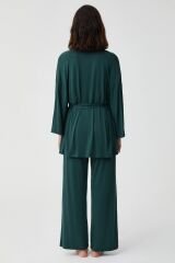 Zümrüt üçlü pijama takımı