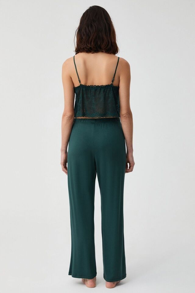 Zümrüt üçlü pijama takımı M - zümrüt yeşili