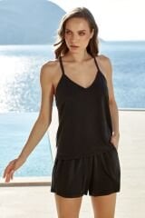 Askılı Pijama Şort Takım