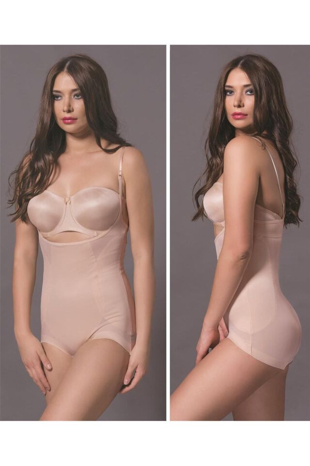 Çıtçıtlı Body Korse M - açık ten