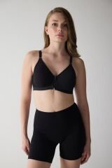 Penye Önden Fermuarlı Cepli Protez Sütyen