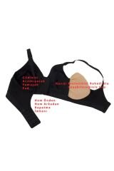 Penye Önden Fermuarlı Cepli Protez Sütyen