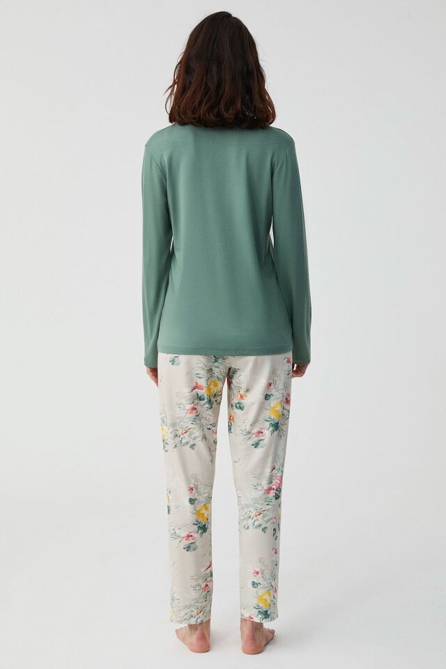 Velora soft pijama takımı 2XL - yeşil