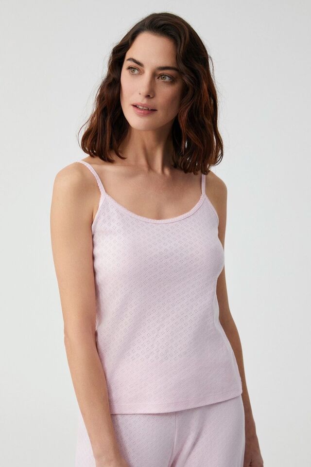 Pamuklu Natural soft üçlü pijama takımı L - pembe 
