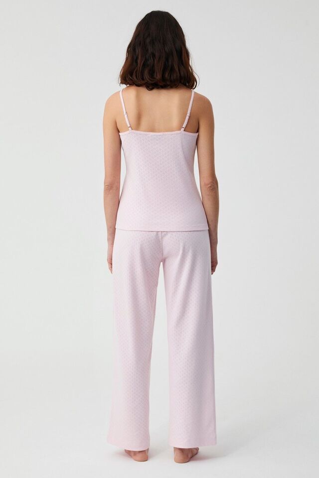 Pamuklu Natural soft üçlü pijama takımı XL - pembe 