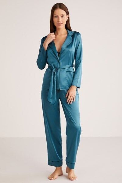 Saten Pijama Takımı XL - mürdüm