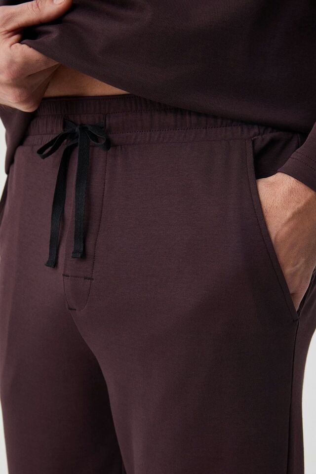 Natural soft pijama takımı M - koyu bordo