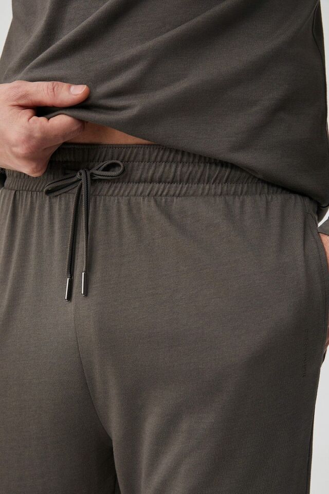 Yumuşak dokulu pijama takımı XL - boz kahverengi 