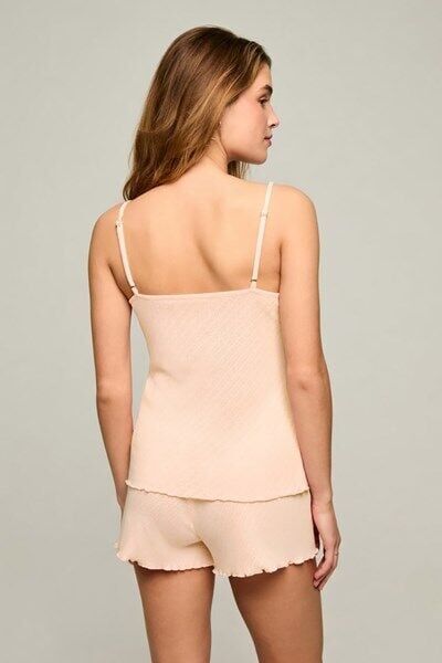 Pera Pointel Desenli Askılı Atlet beyaz - M