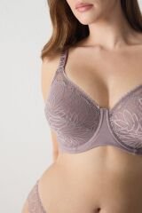 Dantelli Tüllü Yarı Destekli Toparlayıcı Sütyen