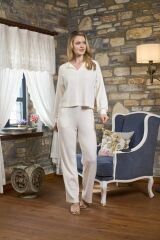 Yaka Detay Rahat Kalıp Kadın Pijama Takımı