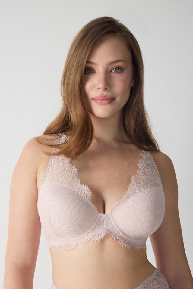 İnce Dantelli Push Up Destekli Sütyen 85D - pudre