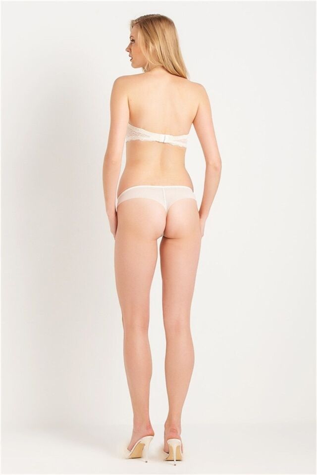 Dantelli Askısız Sulu Sütyen 80B - ekru