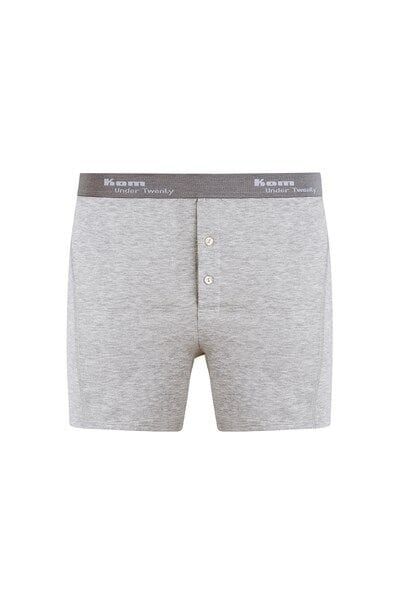 Long 2 li Çift Düğmeli Uzun Erkek Boxer L - beyaz